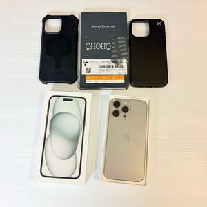 Apple iPhone 15 Pro Max 256GB Natural Titanium Unlocked Cases Screen Protectors